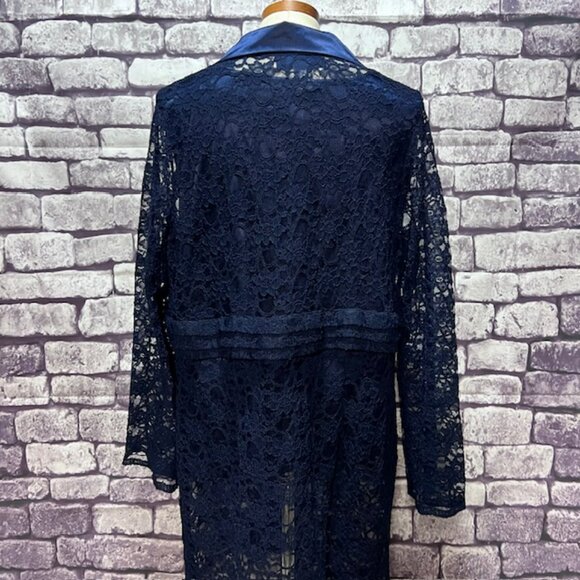 Susan Graver Blue Lace Jacket W/ Solid Tank Size 2X - Picture 7 of 12